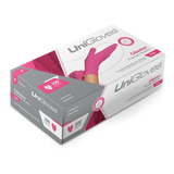 Luvas Descartáveis Unigloves Clássico Cor Rosa Tamanho Pp De Látex Com Pó X 100 Unidades