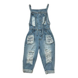 Macacão Jeans Infantil Menina Blogueirinha Moda Mini Diva