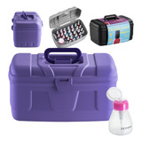  Maleta Organizadora Dompel 34 Esmaltes + Porta Acetona