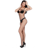 Meia De Corpo Inteiro Bodystocking Lingerie Arrastao Alça
