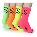  Meias Femininas Neon Diárias Da Moda Casual (tripulação 4 P