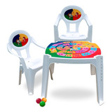  Mesa Mesinha Didática C/2 Cadeirinha Infantil Para Criança