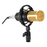 Microfone Andowl Bm-800 Condensador Unidirecional Preto/dourado