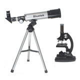  Microscópio + Telescópio Refrator Kit Completo Maleta