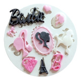 Molde De Silicone Barbie Logo