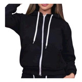  Moletom Unisex Ziper Agasalho Forrado Com Capuz