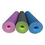  Om Joy Tapete Mat Yoga Pilates Fitness Tpe Ecológico Biodegradável 6mm 183x61cm Cor Roxo E Rosa