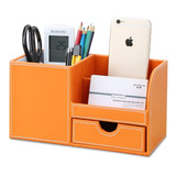  Organizador De Mesa Kingfom Material De Escritório Caddy Pu