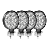 Pacote 4 Farol De Milha Led Redondo 10~30v 42w