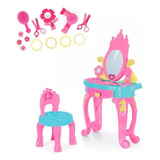  Penteadeira Princesa Com Banquinho + Acessórios Infantil