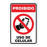  Placa De Aviso Sinalização Proibido O Uso De Celular 15x20