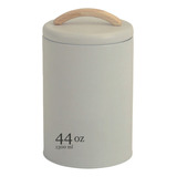  Pote Para Mantimento Lata Com Tampa Bambu Pote Decorativo Cor Bege