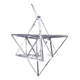  Prisma D'água Feng Shui Merkaba Prateado Arco-iris 14cm