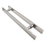 Puxador Inox 45cm Duplo Inox 40x15 ((pé Quadrado))