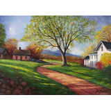  Quadro Pintura Oleo Sobre Tela Decoracao Paisagem 