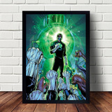  Quadro Poster C\moldura Do Super- Herói Lanterna Verde A3