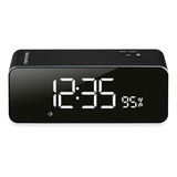 Rádio Despertador Sem Fio De Alumínio Memorex, 6,9 X 2 X 2,