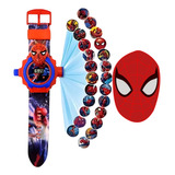  Relógio Infantil Digital Projeta 24 Imagens - Homem Aranha