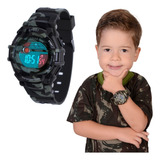  Relógio Infantil Masculino Prova Dagua Digital Camuflado