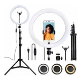 Ring Light 10 Tripé 210cm Led Portátil 26cm Suporte Celular