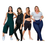  Roupa P/ Grávida Kit 4 Peças Gestante Legging Short Macacão