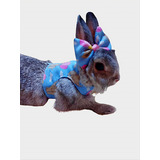  Roupa Pet Peitoral + Guia Para Coelho Anão , Mini Coelho, 