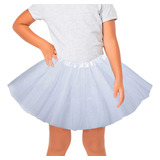 Saia Tule Branca Infantil 30cm