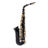 Saxofone Alto Mib Preto Com Douradas (novo) Garantia+nfe