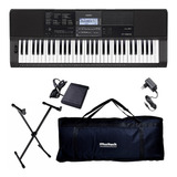 Teclado Casio Ct X800 fonte bag suporte x pedal Sustain