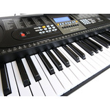 Teclado Musical 61 Teclas Hk 2106- Lcd+ Fonte+ Sup Partitura