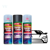  Tinta Spray Automotivo Preto + Primer + Verniz Colorgin