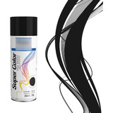  Tinta Spray Uso Geral Super Color, Metais, Preto Fosco