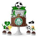 Topo De Bolo Personalizado Palmeiras + 10 Toppers