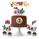  Topo De Bolo Personalizado Spidey E Seus Amigos +10 Toppers