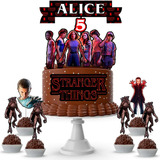  Topo De Bolo Personalizado Stranger Things + 10 Toppers