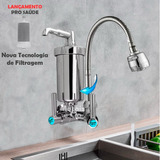 Torneira Com Filtro Gourmet Pia Cozinha De Parede Metal Inox
