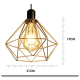  Trio Pendente Aramado Retrô Luminária Lustre Diamante