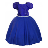 Vestido Festa Infantil Azul Menina