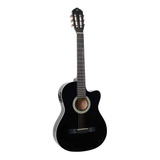 Violão Acústico Gianninistart Sf-14 Ceq Para Destros Preta Verniz Brilhante