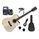 Violão Elétrico Folk Aço - Kit Completo