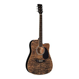 Violão Elétrico Vogga Folk Vck370 Mf Cutaway P10 Encordoamento Em Aço Com Afinador E Tensor Bi-direcional