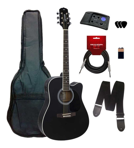 Violão Giannini Elétrico Gsf1 Gnf1 Gdc1 Kit Bag E Acessórios