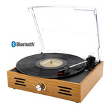 Vitrola Toca Discos Vinil Retro Tampa Acrílico E Bluetooth