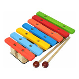 Xilofone Infantil Pedagógico 7 Notas Colorido C/ 2 Baquetas
