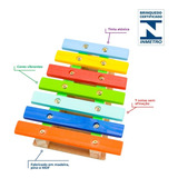 Xilofone Lira Musical Infantil Mdf Montessori Colorido
