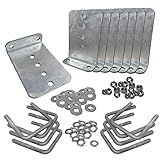 A A Pacote Com 8 Kits De Suporte De Beliche Galvanizado Tipo L De 8 Para Reboque De Barco Compatível Com Travessas 3X3 Serviço Pesado Pacote Com 8