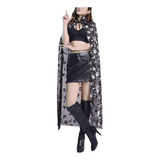 A Homens Mulheres Halloween Capa Longa Chapéu Conjunto Bruxa