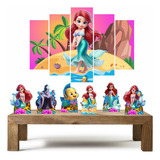 A Pequena Sereia Ariel Kit Com 6 Displays Quadro Mosaico