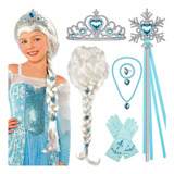 A Peruca Elsa Frozen Cosplay Fantasy Girl Infant 7 Peças 