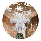 A Ponta De Árvore De Natal Com Projetor Led Snowflake.